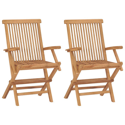 vidaXL Folding Chairs Solid Teak Wood