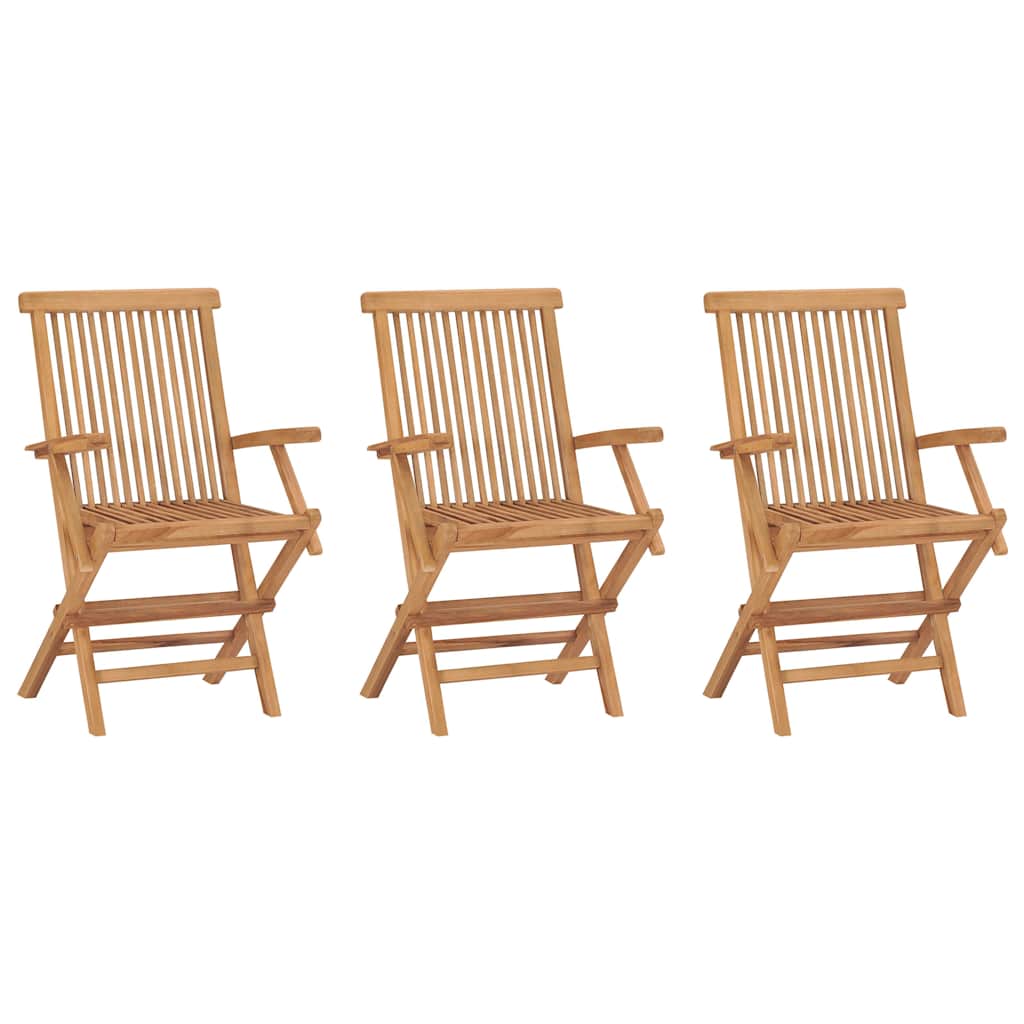 vidaXL Folding Chairs Solid Teak Wood