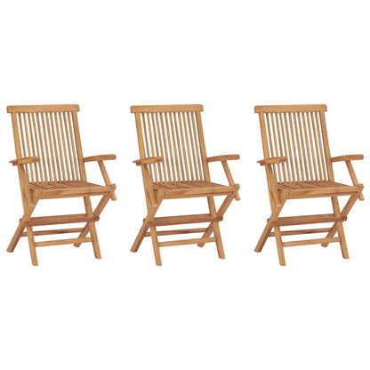 vidaXL Folding Chairs Solid Teak Wood