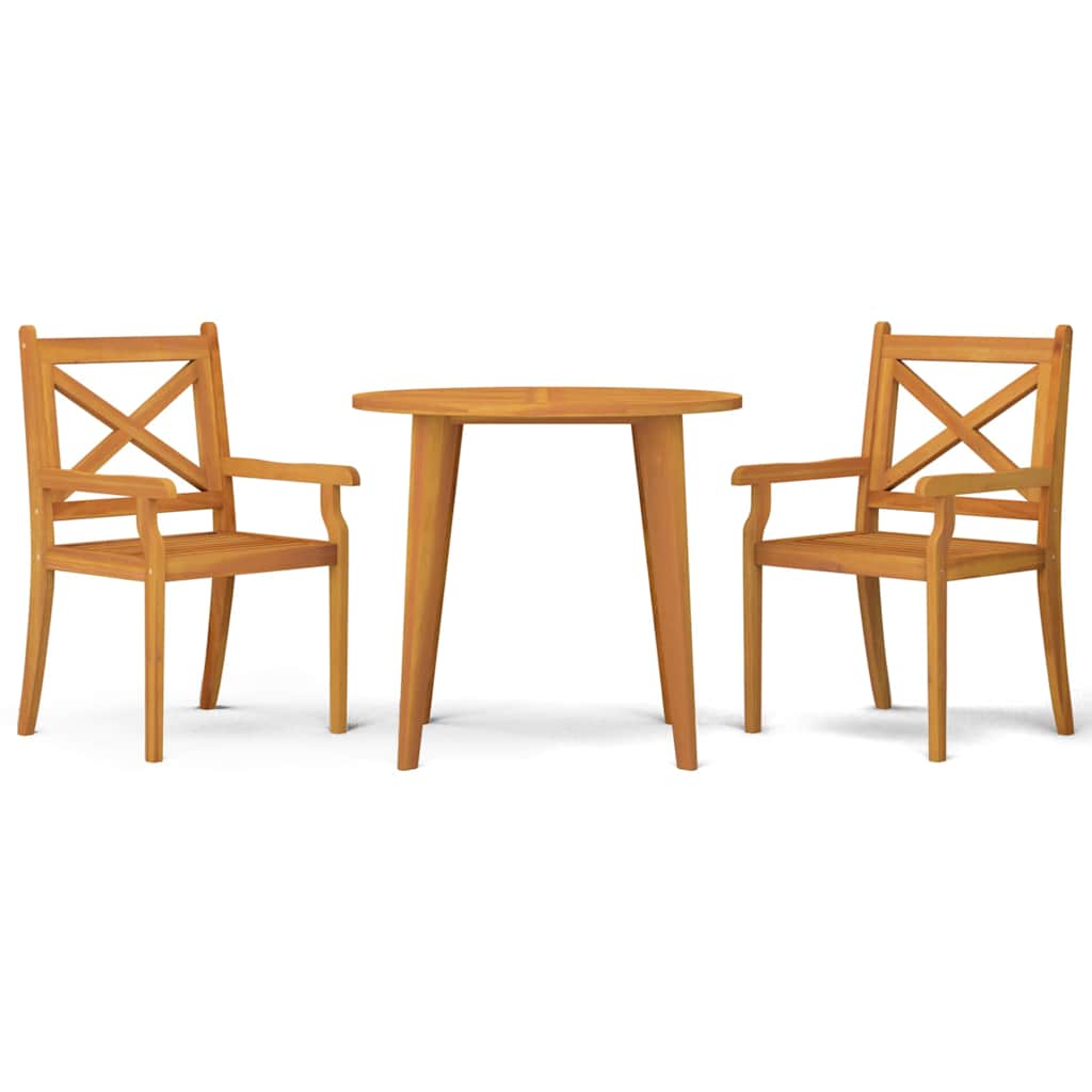 vidaXL 3 Piece Garden Dining Set Solid Wood Acacia 2