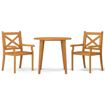vidaXL 3 Piece Garden Dining Set Solid Wood Acacia 2
