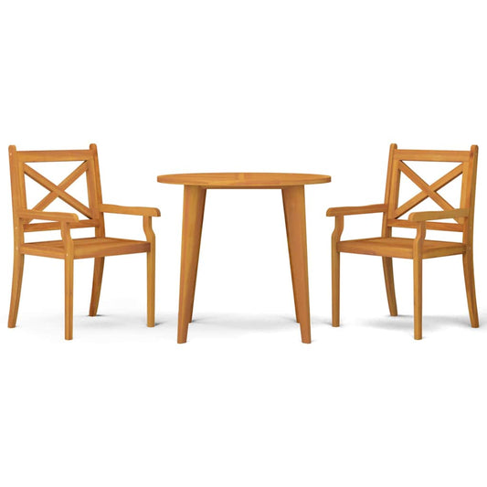 vidaXL 3 Piece Garden Dining Set Solid Wood Acacia 2