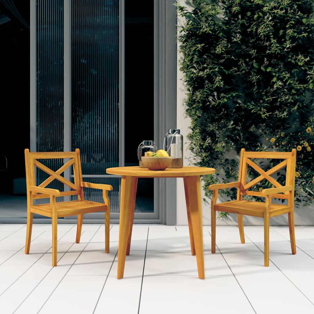 vidaXL 3 Piece Garden Dining Set Solid Wood Acacia 1
