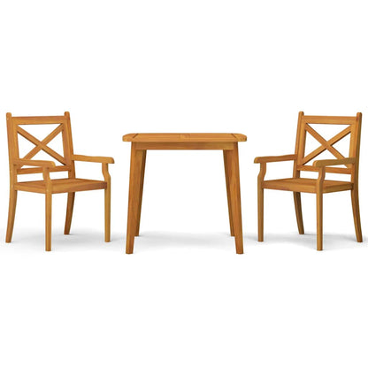 vidaXL 3 Piece Garden Dining Set Solid Wood Acacia 2