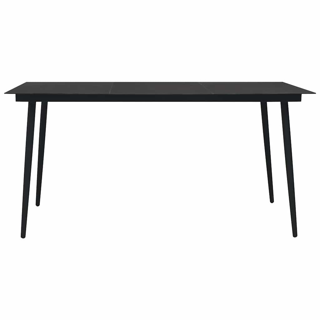 vidaXL 7 Piece Garden Dining Set Cotton Rope and Steel Black 3