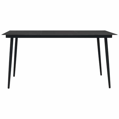 vidaXL 7 Piece Garden Dining Set Cotton Rope and Steel Black 3