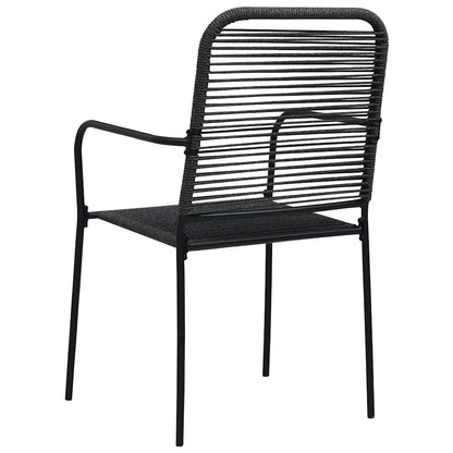 vidaXL 7 Piece Garden Dining Set Cotton Rope and Steel Black 6