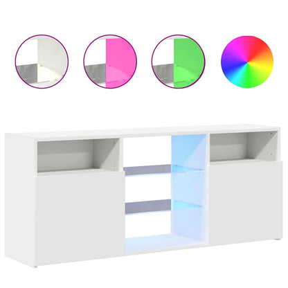 TV Cabinet with LED Lights 120x30x50 cm White
