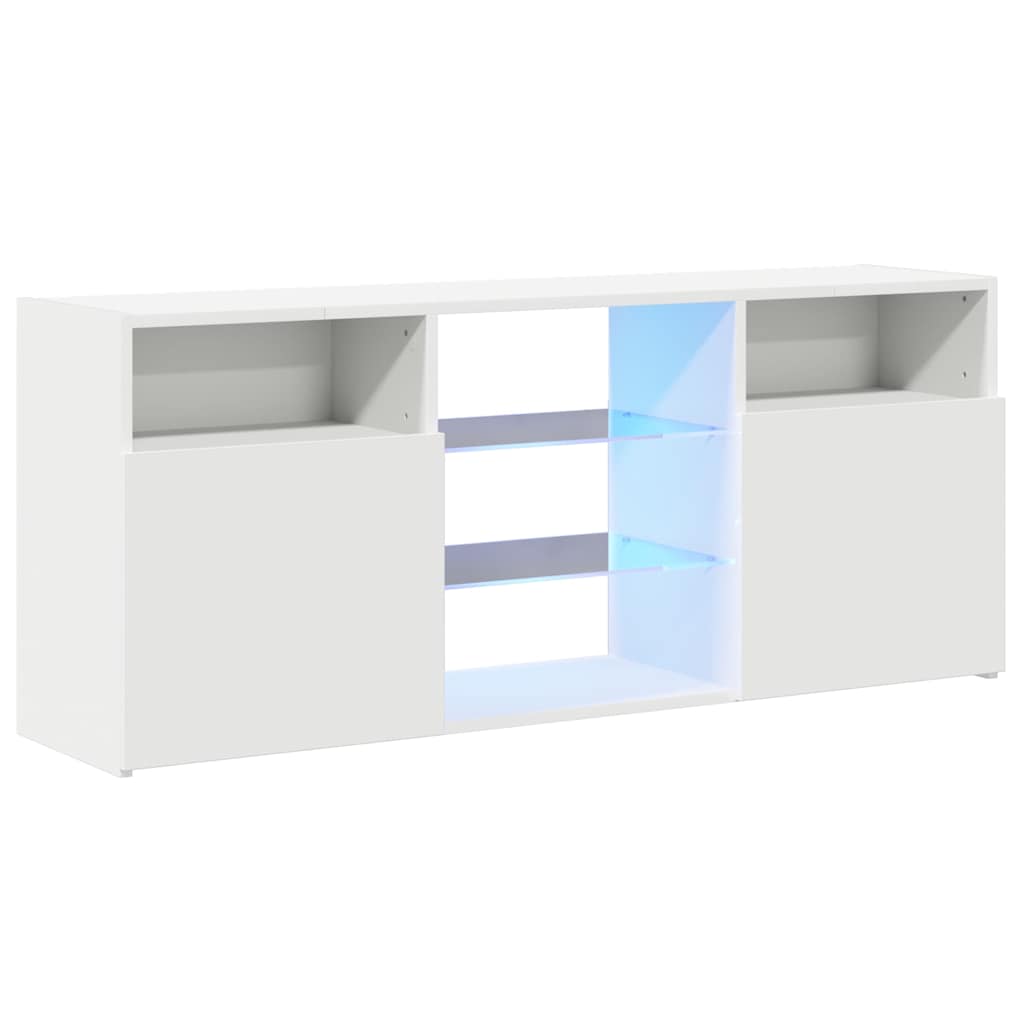 TV Cabinet with LED Lights 120x30x50 cm White