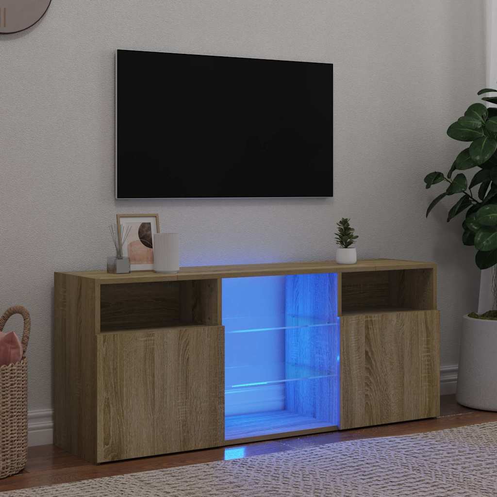TV Cabinet with LED Lights 120x30x50 cm Sonoma oak
