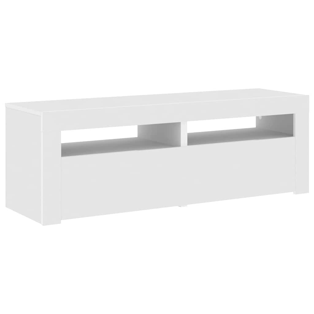 TV Cabinet with LED Lights 120x35x40 cm White