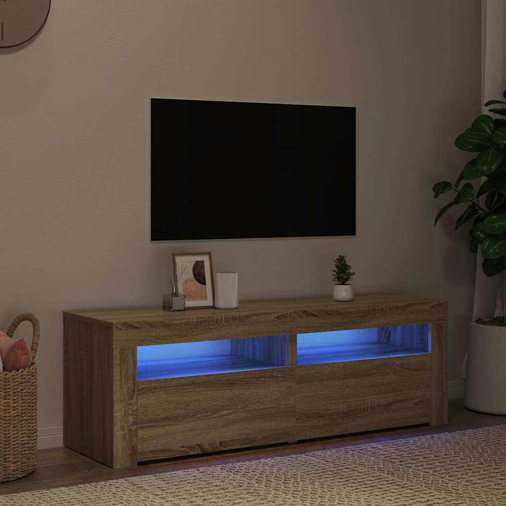 TV Cabinet with LED Lights 120x35x40 cm Sonoma oak