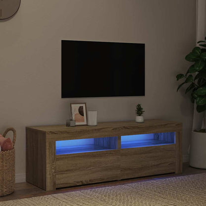 TV Cabinet with LED Lights 120x35x40 cm Sonoma oak