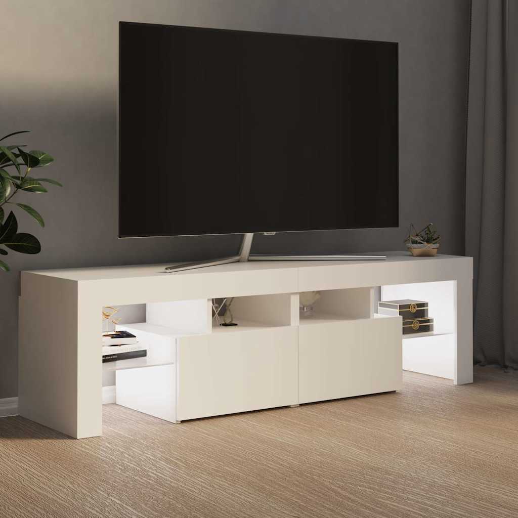 TV Cabinet with LED Lights 140x36,5x40 cm White