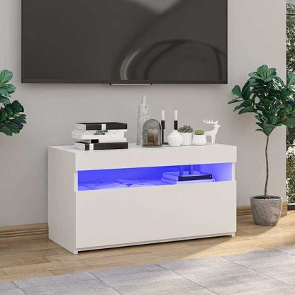 TV Cabinet with LED Lights 75x35x40 cm White