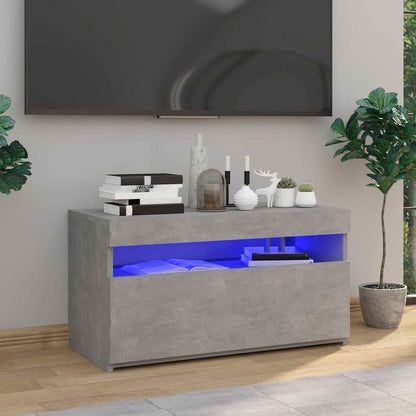 TV Cabinet with LED Lights 75x35x40 cm Concrete grey