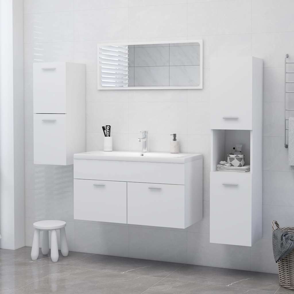 Bathroom Cabinet 30x30x130 cm Engineered Wood White