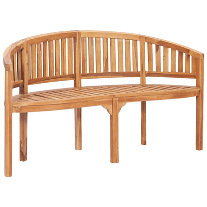 4 Piece Banana Garden Lounge Set Solid Teak Wood Height 86 cm 2x armchair + bench + table