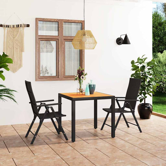 vidaXL 3 Piece Garden Dining Set Black and Brown 1
