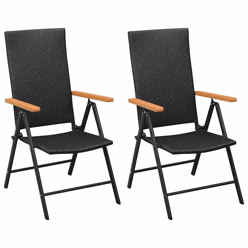 vidaXL 3 Piece Garden Dining Set Black and Brown 3