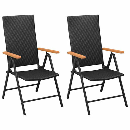 vidaXL 3 Piece Garden Dining Set Black and Brown 3