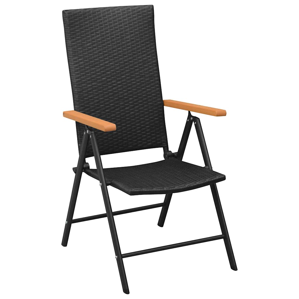 vidaXL 3 Piece Garden Dining Set Black and Brown 4