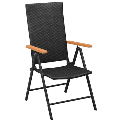 vidaXL 3 Piece Garden Dining Set Black and Brown 4