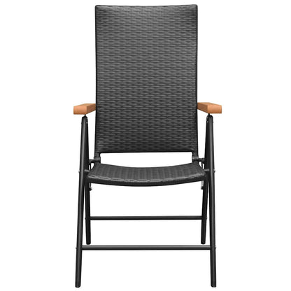 vidaXL 3 Piece Garden Dining Set Black and Brown 5