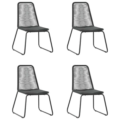 vidaXL 5 Piece Garden Dining Set PVC Rattan Black 6