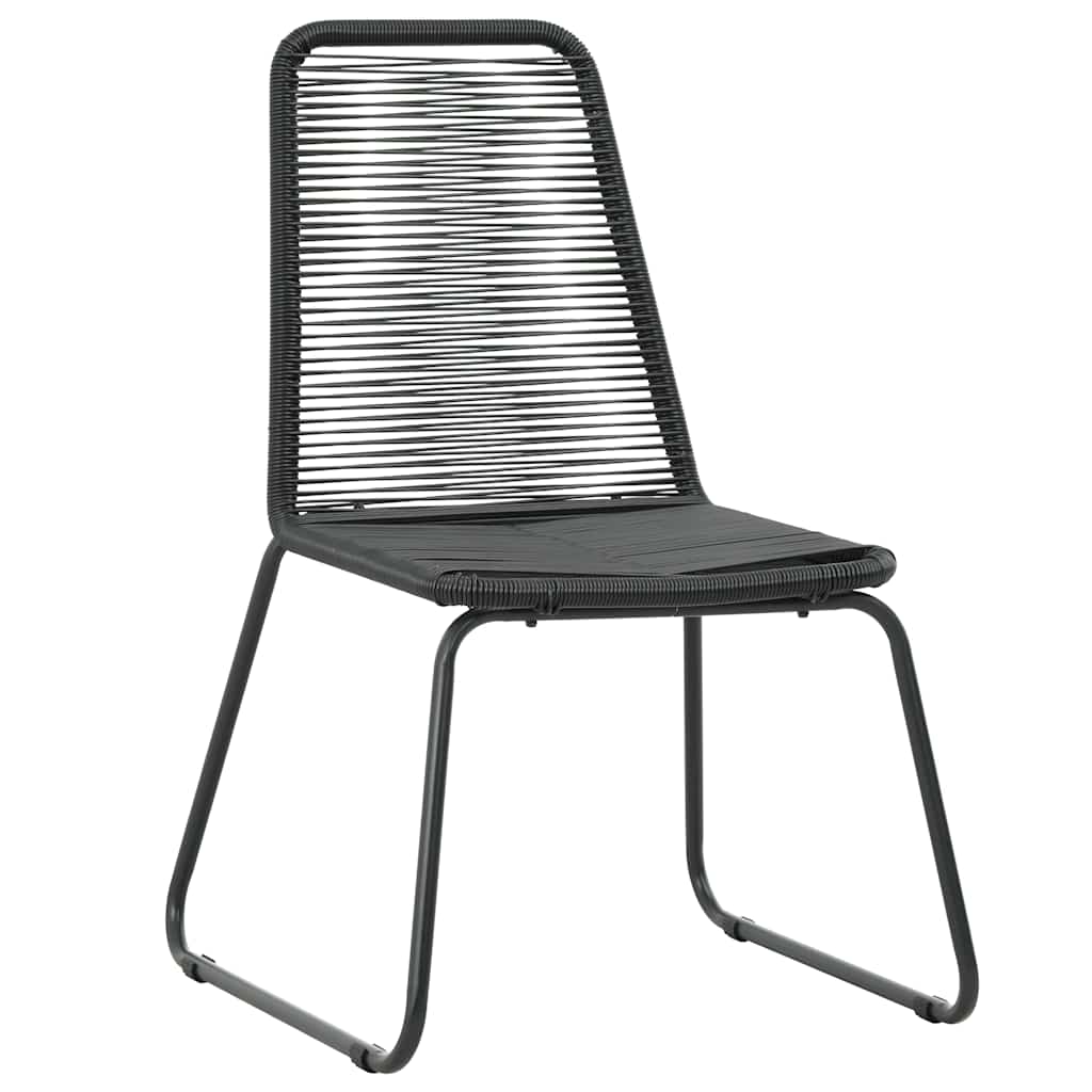 vidaXL 5 Piece Garden Dining Set PVC Rattan Black 4