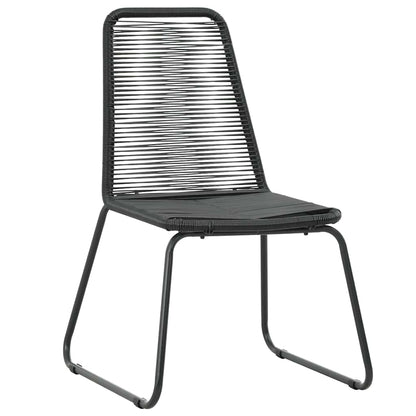 vidaXL 5 Piece Garden Dining Set PVC Rattan Black 4
