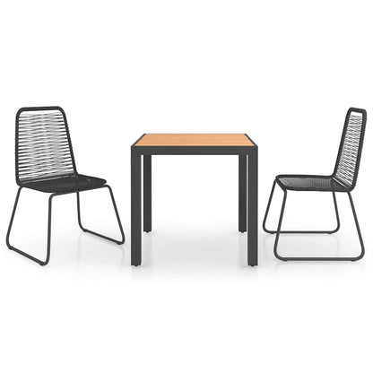 5 Piece Garden Dining Set PVC Rattan Black and brown