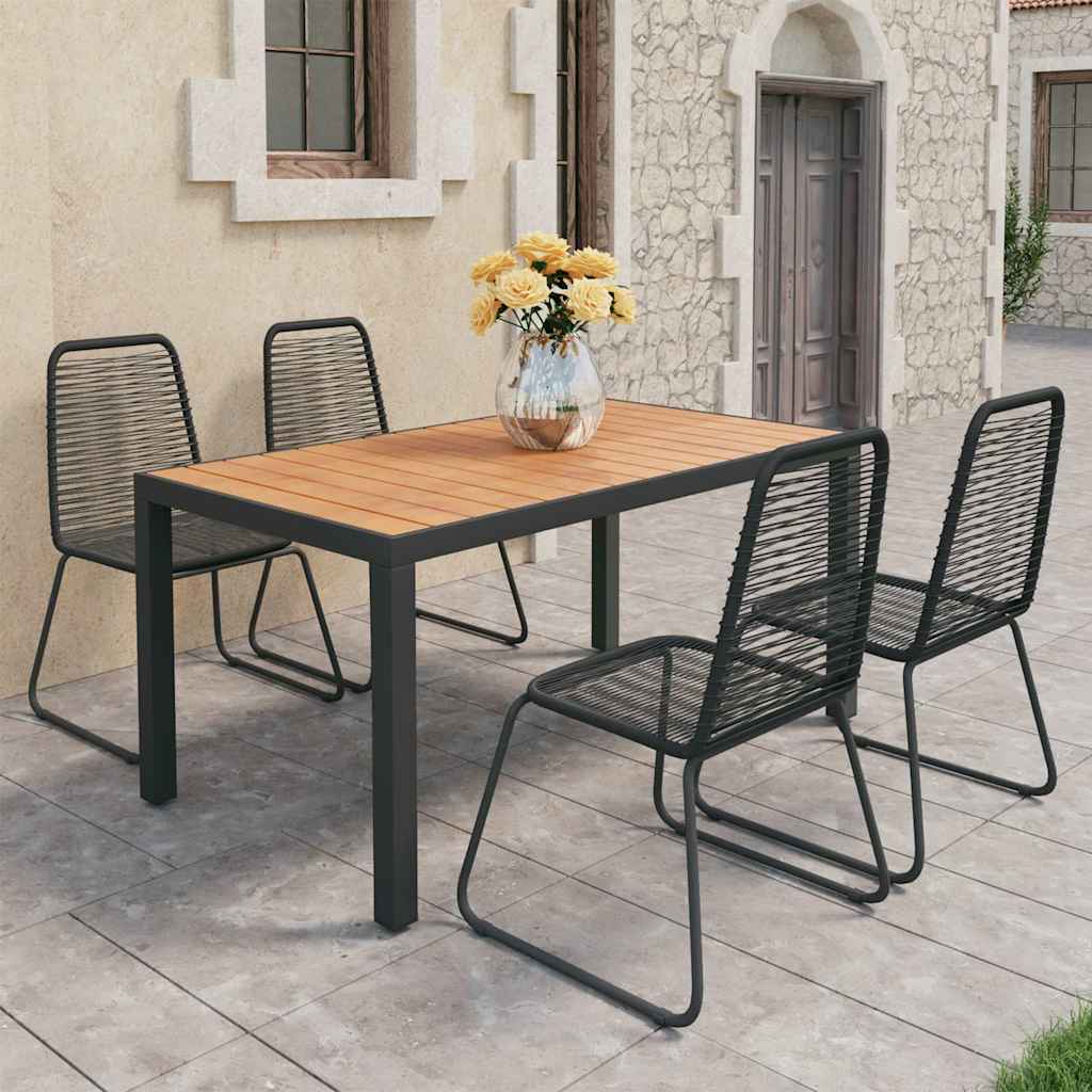 vidaXL 5 Piece Garden Dining Set PVC Rattan