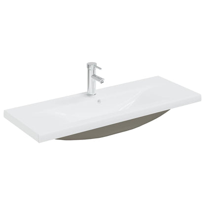 Built-in Basin with Faucet Ceramic White 101 x 39 x 18 cm