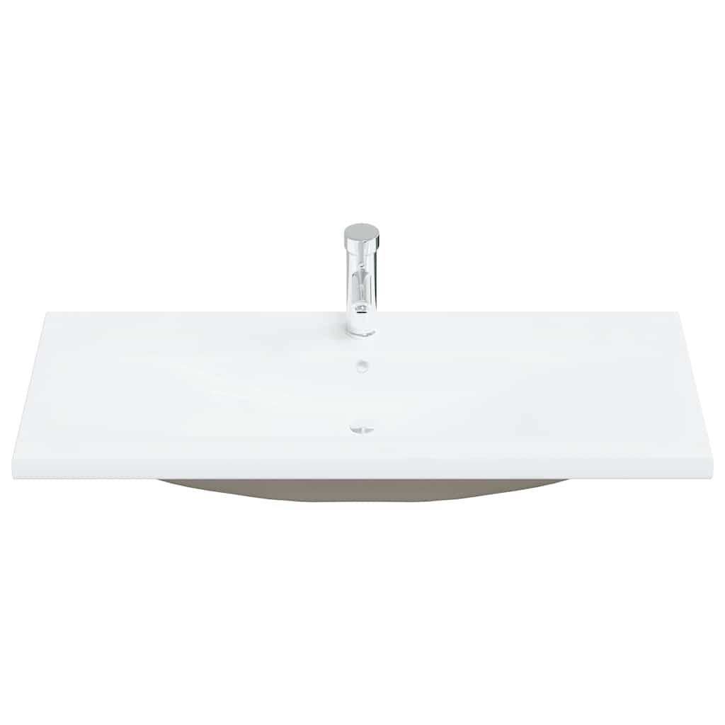 148627 vidaXL Built-in Basin with Faucet 101x39x18 cm Ceramic White 3