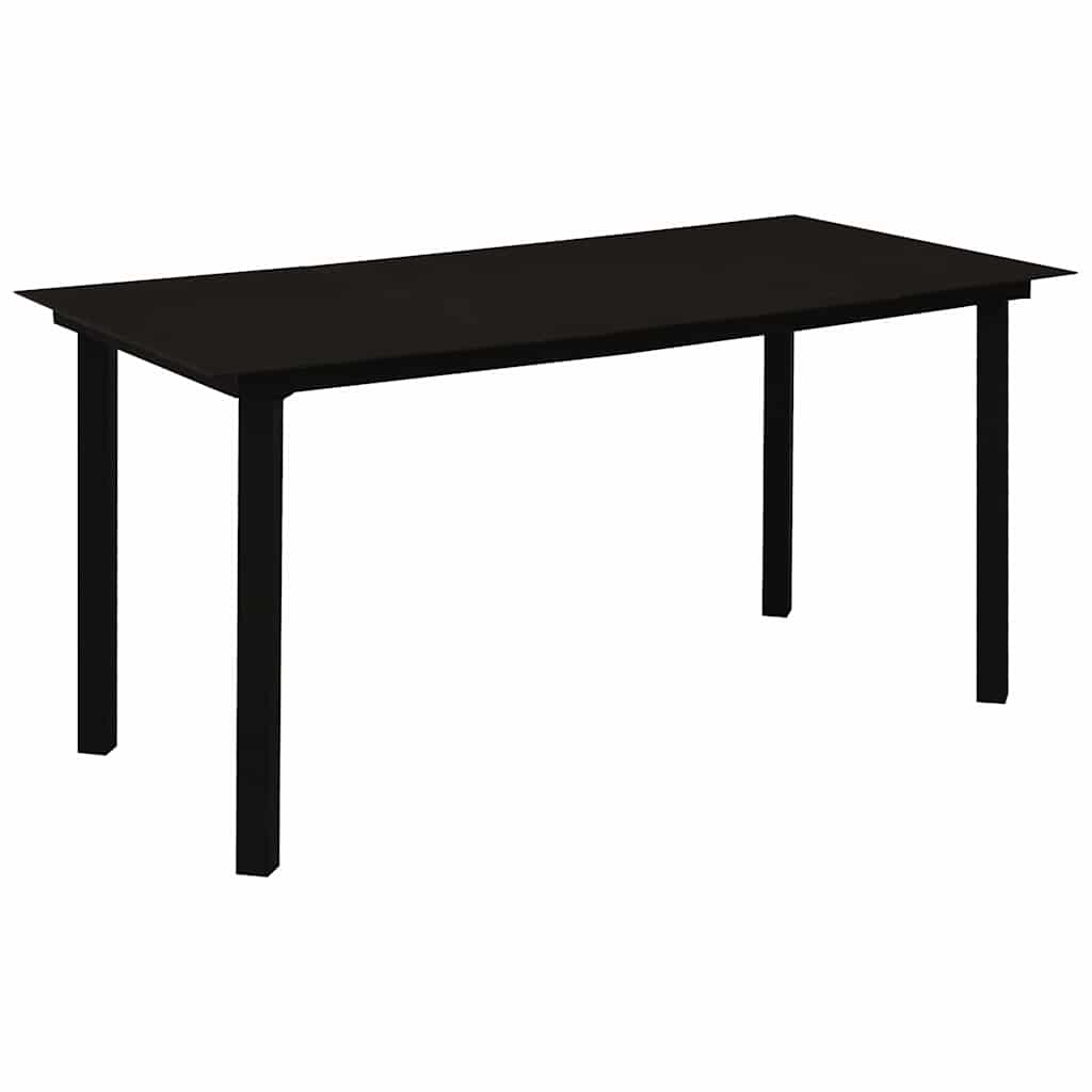 vidaXL 5 Piece Garden Dining Set Black Glass and Steel 3