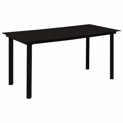 vidaXL 5 Piece Garden Dining Set Black Glass and Steel 3