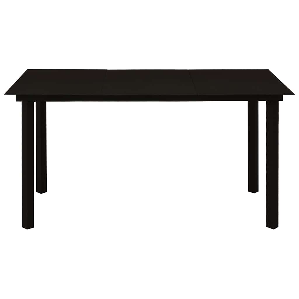 vidaXL 5 Piece Garden Dining Set Black Glass and Steel 4