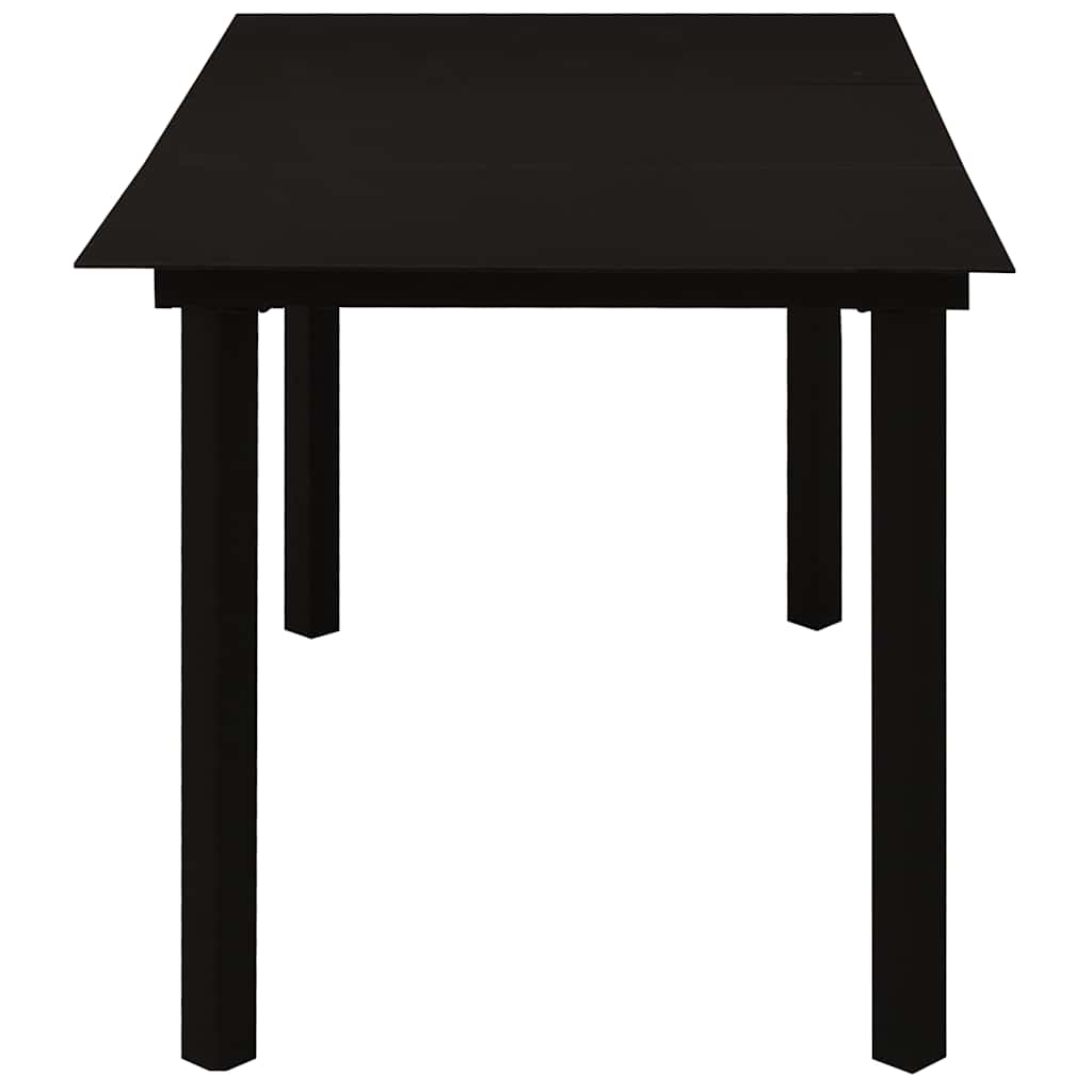 vidaXL 5 Piece Garden Dining Set Black Glass and Steel 5
