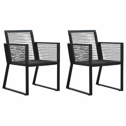 vidaXL 3 Piece Outdoor Dining Set PVC Rattan Black 6