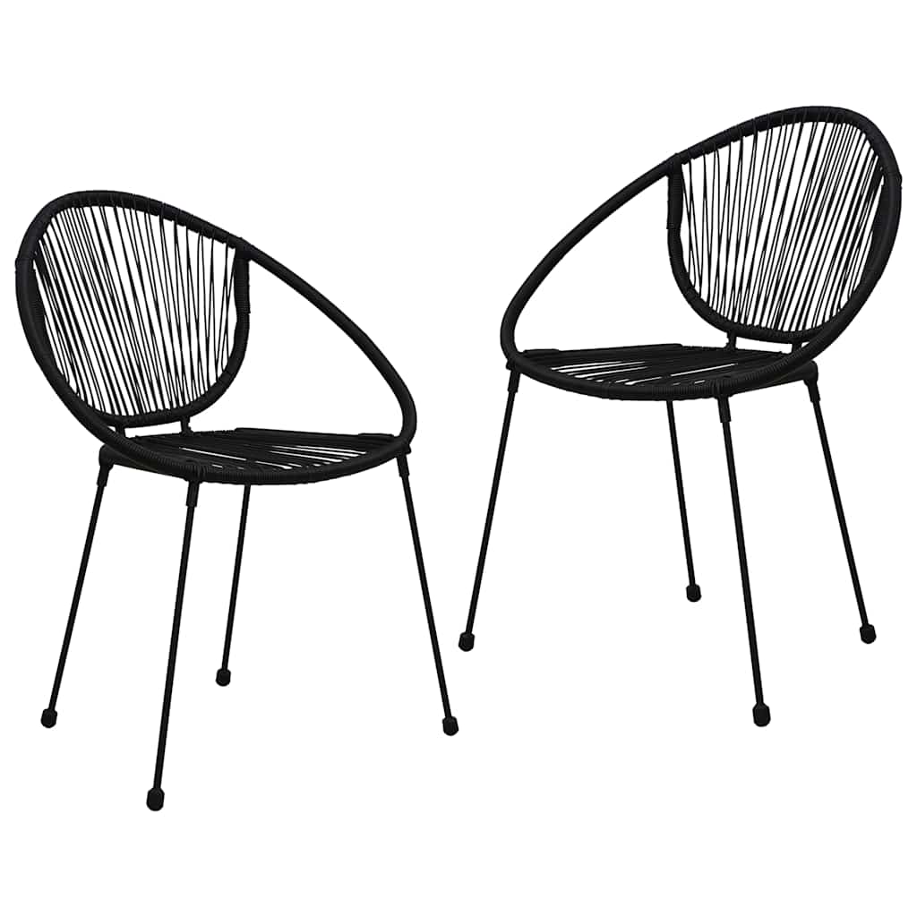 vidaXL 3 Piece Outdoor Dining Set PVC Rattan Black 3