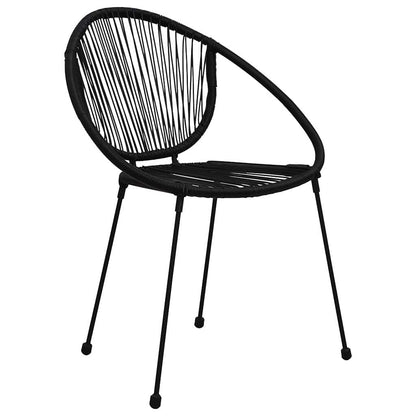vidaXL 3 Piece Outdoor Dining Set PVC Rattan Black 4