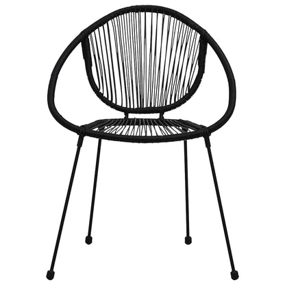 vidaXL 3 Piece Outdoor Dining Set PVC Rattan Black 5