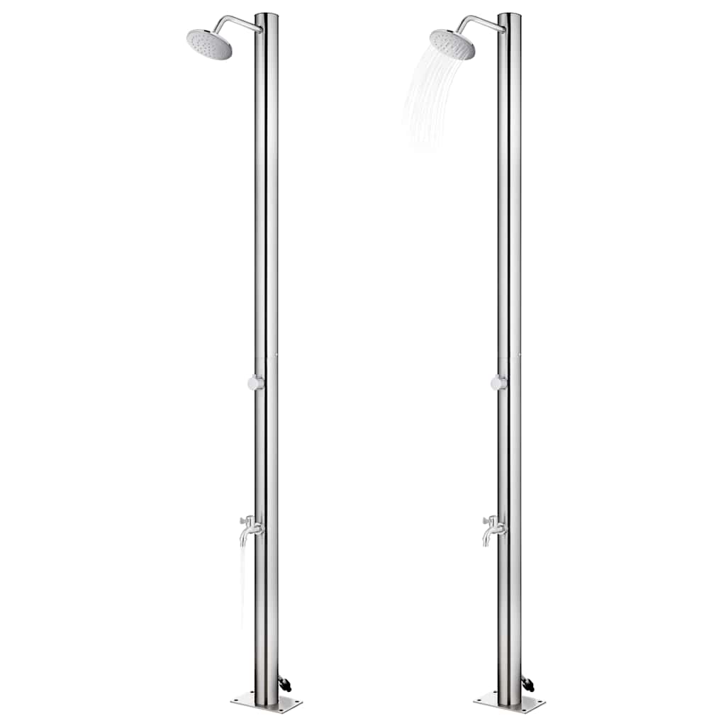vidaXL Garden Shower 215 cm Stainless Steel 2