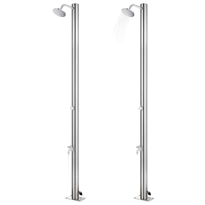 vidaXL Garden Shower 215 cm Stainless Steel 2