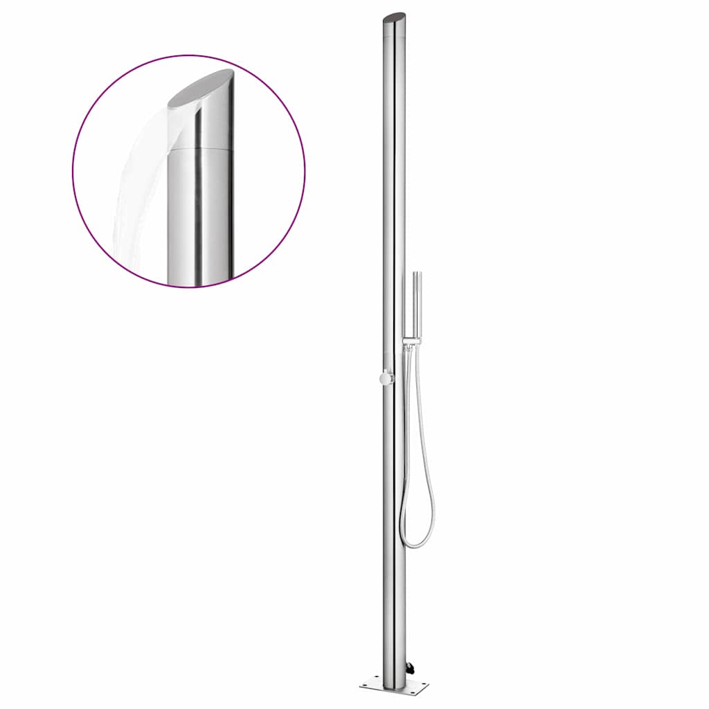 vidaXL Garden Shower | Brushed stainless steel | Stainless Steel 304 1