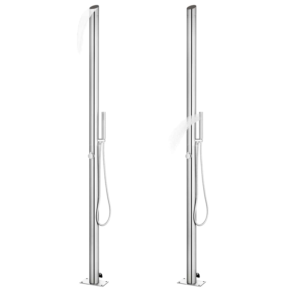 vidaXL Garden Shower | Brushed stainless steel | Stainless Steel 304 3