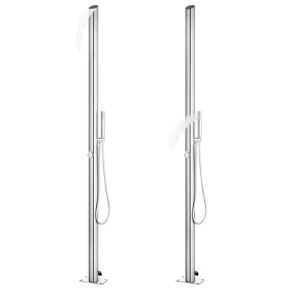vidaXL Garden Shower | Brushed stainless steel | Stainless Steel 304 3