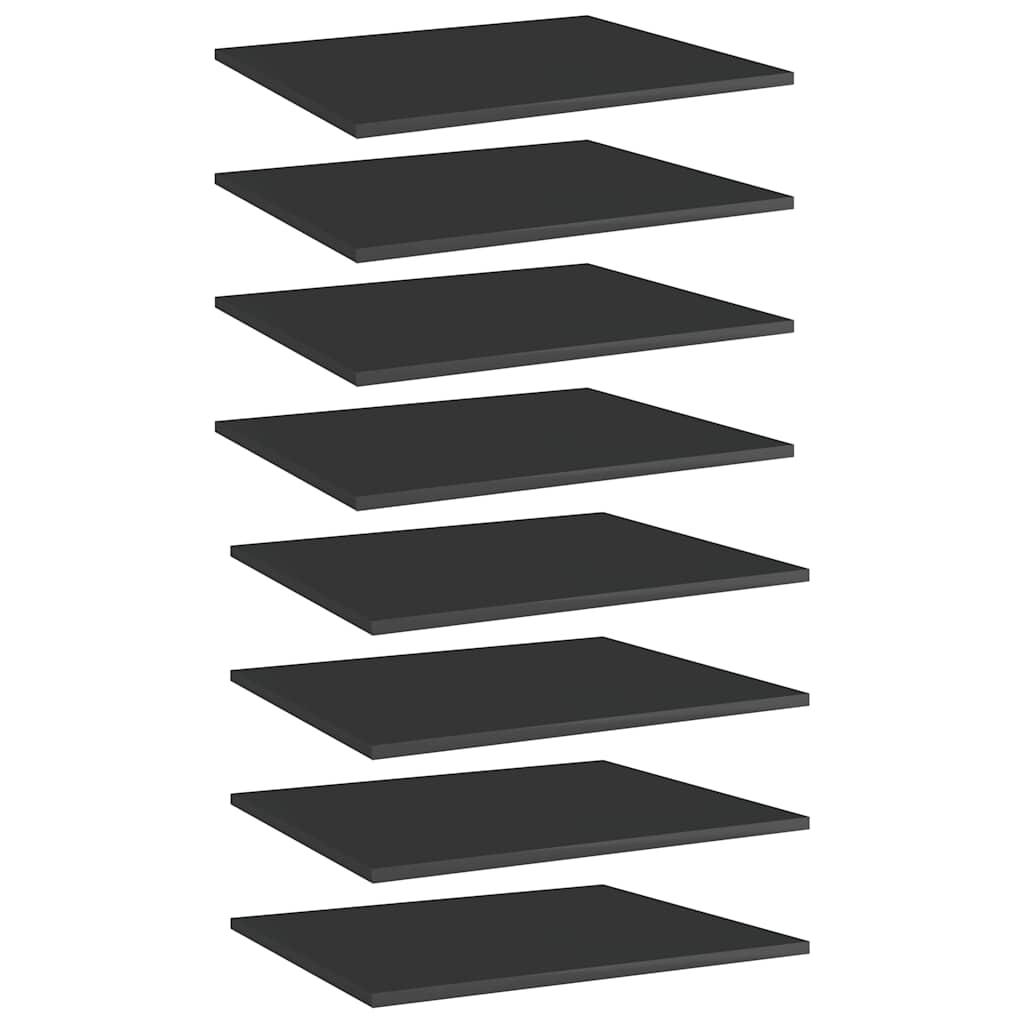 Bookshelf Boards 60x50x1.5 cm Engineered Wood 8 pcs High gloss black