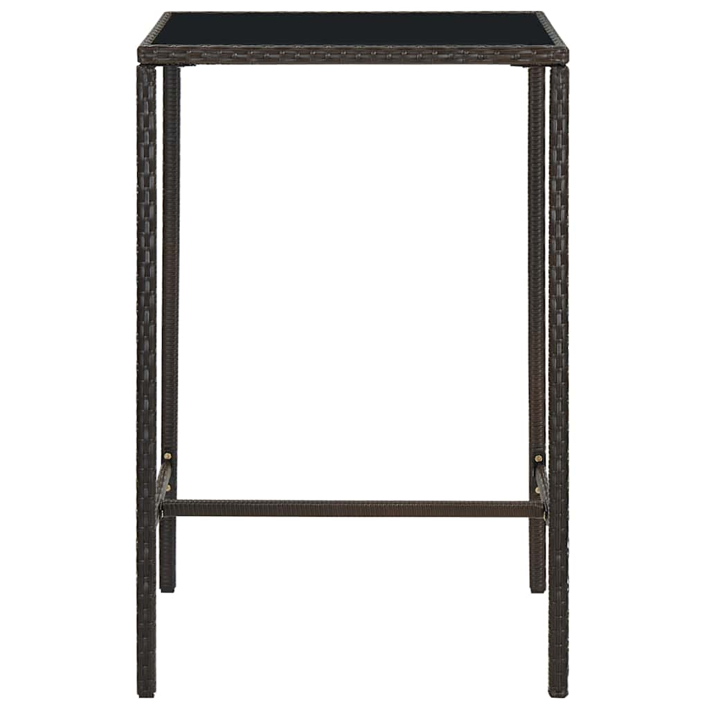 vidaXL 5 Piece Garden Bar Set Poly Rattan Brown 4